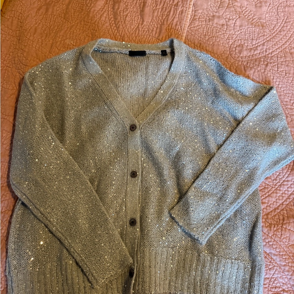 Gray Sequin ATM Sweater